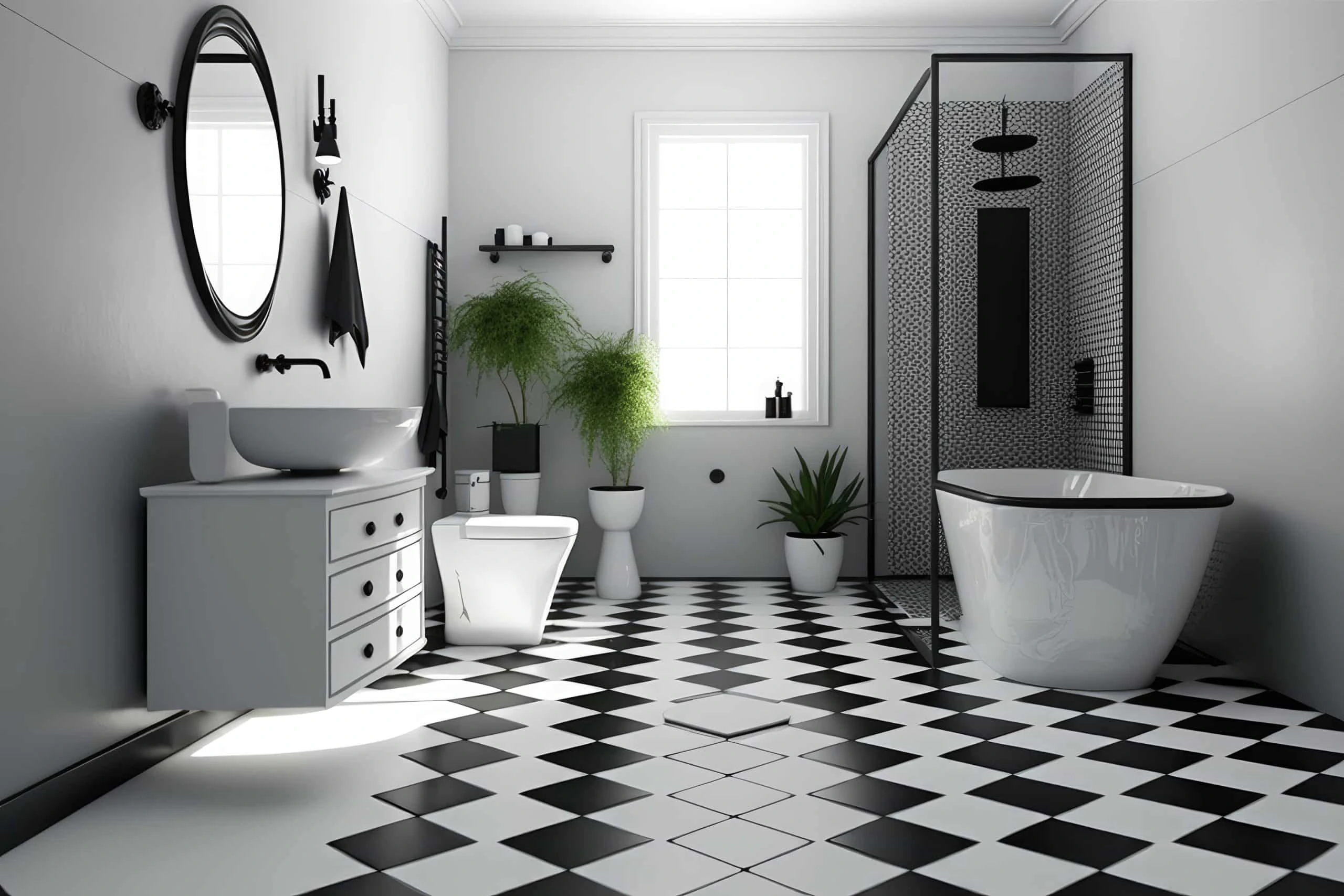 Beautiful Black and White Tile Bathroom: Timeless Elegance Meets Modern Remodeling cover image