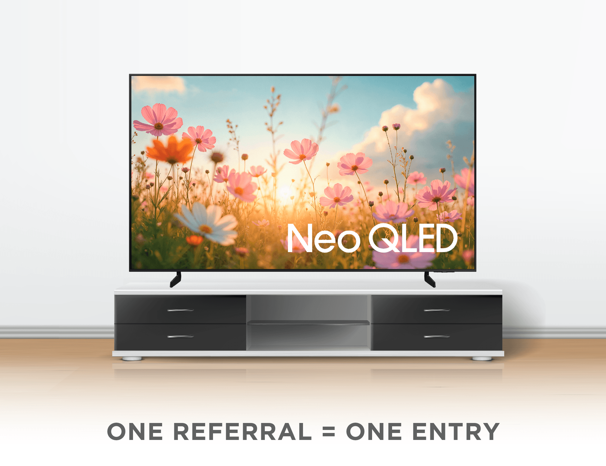 Samsung 75 inch TV seasonal referral prize