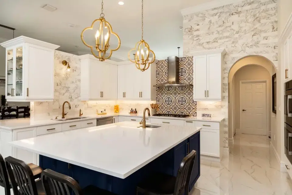 Premium material and countertop detail inside a kitchen remodel