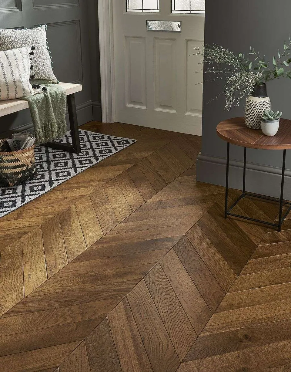 Floor remodeling service showcase with warm flooring finishes